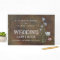 Wildflower Oak Wood Wedding Guest Book