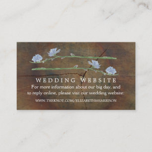 Wildflower Oak Wood Wedding Website Enclosure Card