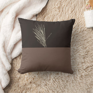 Wildflower on Brown colour Throw Pillow