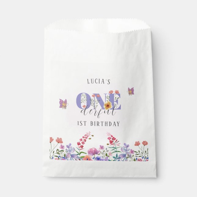 Wildflower Onederful Butterfly And Bees Favour Bag (Front)