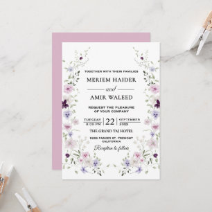 Wildflower Ornate Garden Floral Wedding Invitation