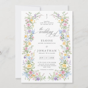 Wildflower Ornate Spring Garden Floral Wedding Invitation