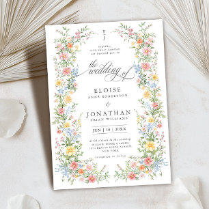 Wildflower Ornate Spring Garden Floral Wedding Invitation