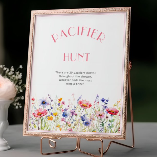 Wildflower Pacifier Hunt Baby Shower Fun Poster (Creator Uploaded)