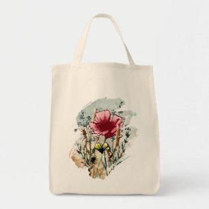 Wildflower Paint Splatter Tote Bag