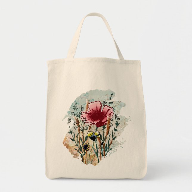 Wildflower Paint Splatter Tote Bag (Devant)