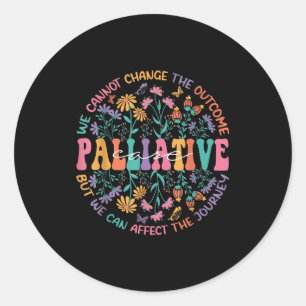 Wildflower Palliative Care Nurse Ot Hosce Social W Classic Round Sticker