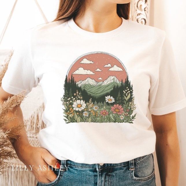 Wildflower Park Daisies T-Shirt for Women  (Creator Uploaded)