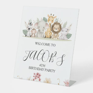 Wildflower Party Animal Safari Welcome Sign