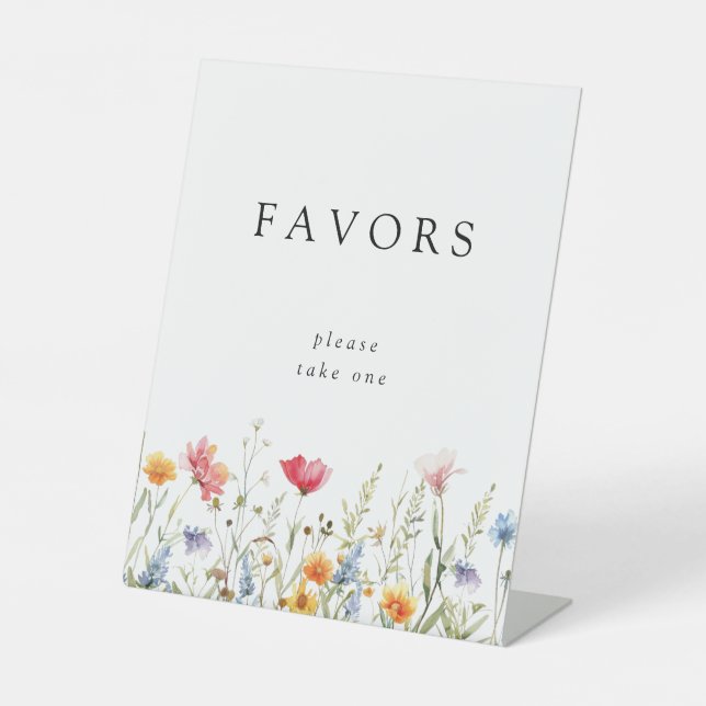 Wildflower Party Favours Pedestal Sign (Front)