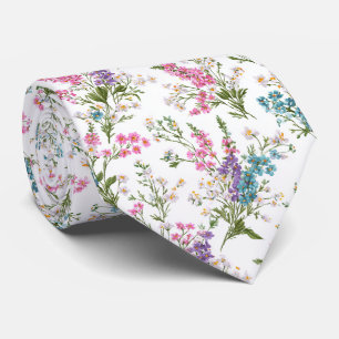 Wildflower Pastel Spring Floral Pattern  Tie