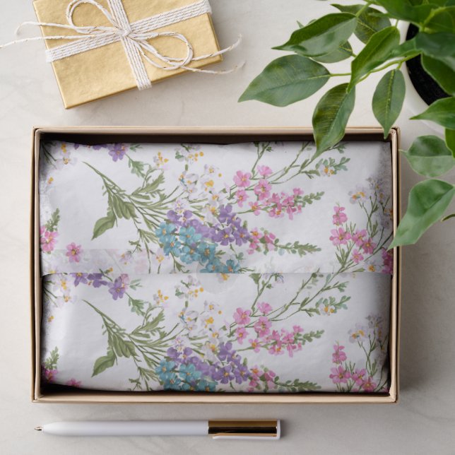 Wildflower Pastel Spring Floral Pattern  Tissue Paper (Gift)