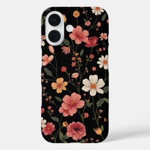wildflower pattern iPhone 16 case