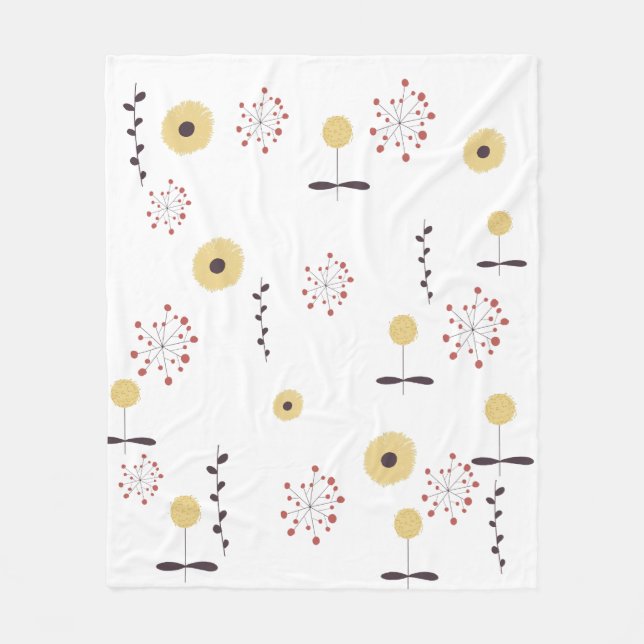 Wildflower Pattern Cozy Throw Blanket (Front)