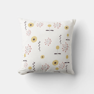 Wildflower Pattern Cozy Throw Pillow
