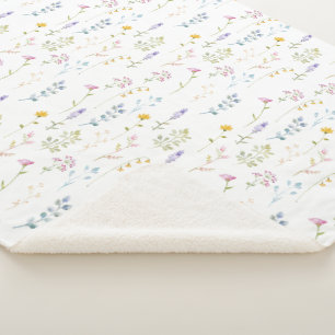 Wildflower Pattern Sherpa Blanket