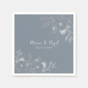 Wildflower Periwinkle Wedding Napkin