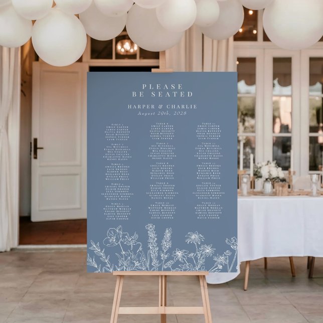 Wildflower Periwinkle Wedding Seating Sign (Creator Uploaded)