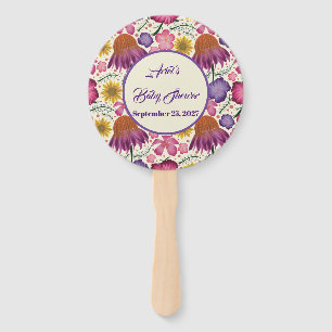 Wildflower Personalized Garden Baby Shower  Hand Fan