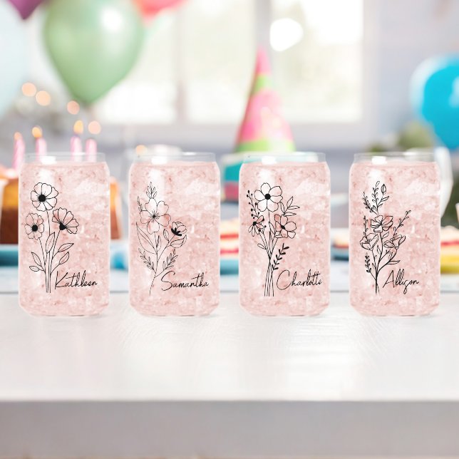 Wildflower Personalized Glass Gift for Mom & Women (Insitu (Birthday))