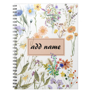 Wildflower Personalized Journal Customized Noteboo