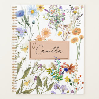 Wildflower Personalized Journal Customized Noteboo Planner