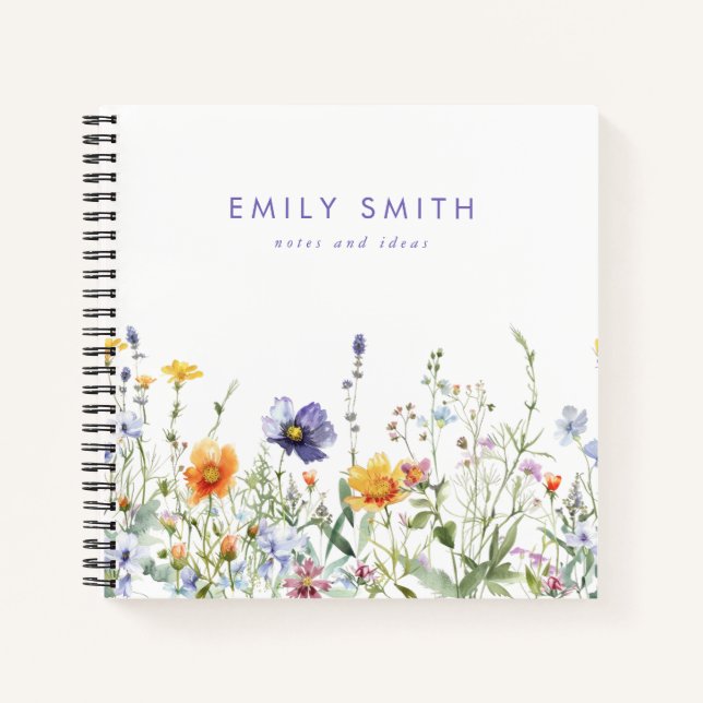 Wildflower Personalized Notebook (Front)