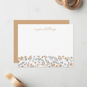 Wildflower Personalized Notecards - Thank You Card
