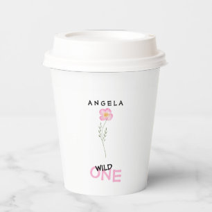 Wildflower Personalized Wild One 1st Birthday Paper Cups