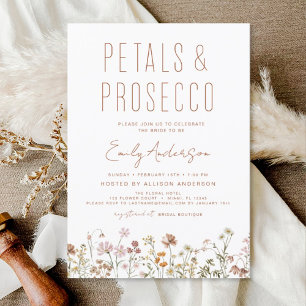 Wildflower Petals & Prosecco Bridal Shower Invitation