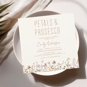 Wildflower Petals & Prosecco Bridal Shower Invitation