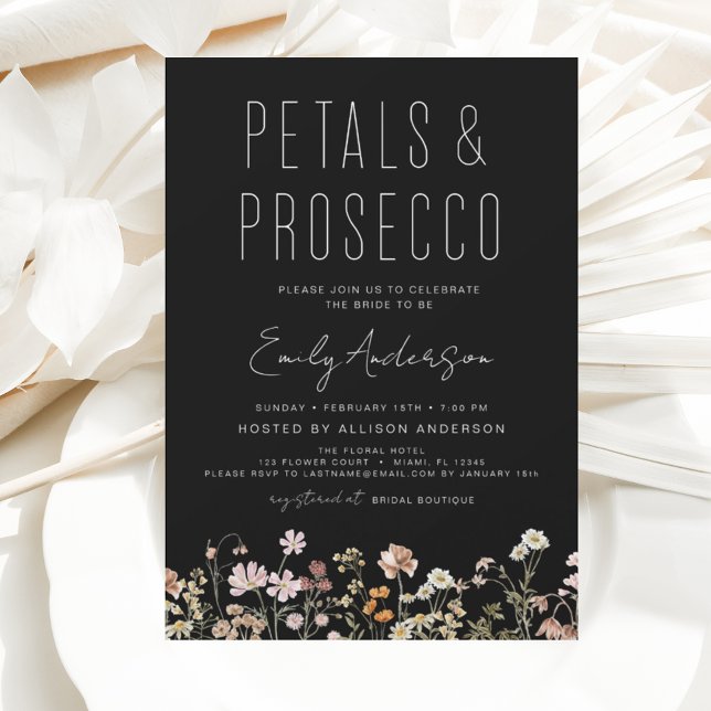 Wildflower Petals & Prosecco Invitation Flyer (Creator Uploaded)