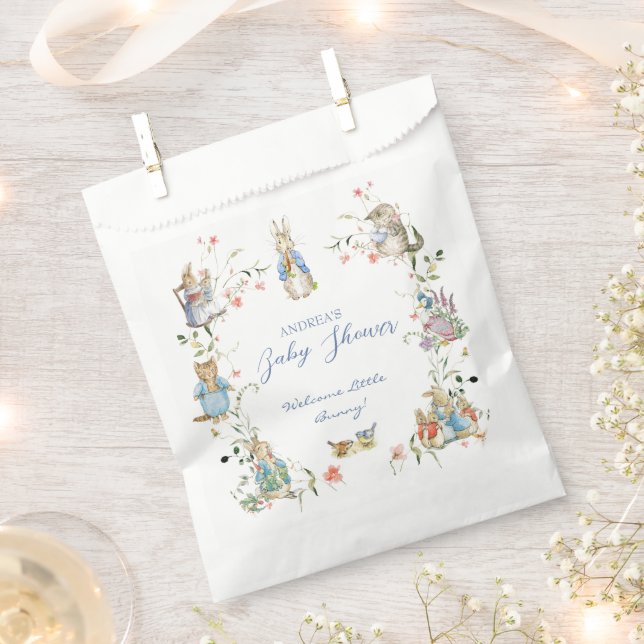 Wildflower Peter the Rabbit Baby Shower  Favour Bag (Clipped)