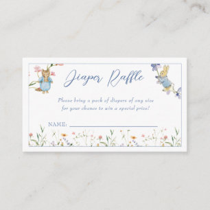 Wildflower Peter the Rabbit Diaper Raffle  Enclosure Card