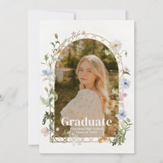 Wildflower Photo Graduation Party Invitation