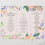 Wildflower Photo Tri-Fold Wedding Ceremony Program<br><div class="desc">For more advanced customization of this design,  select the "Customize It" button above!</div>