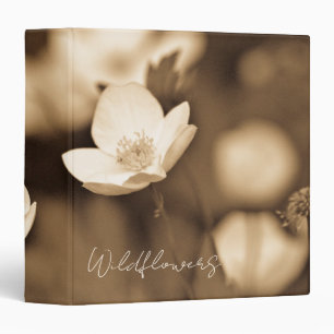Wildflower Photography in Sepia Tones: 1.5" Binder