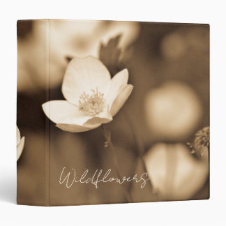 Wildflower Photography in Sepia Tones: 1.5" Binder