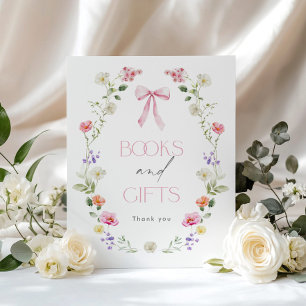 Wildflower Pink bow Books and gifts Poster