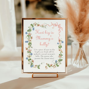 Wildflower Pink Bow How Big is Mommy’s Belly Poster