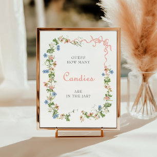 Wildflower Pink Bow How many Candies in the Jar Poster