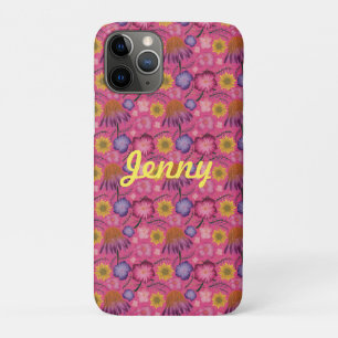 Wildflower Pink Floral Personalized iPhone 11 Pro Case