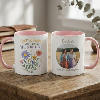 Wildflower Playful Quote Bright Floral Mug