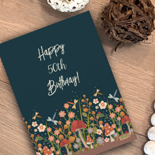 Wildflower Pretty Customized Age Birthday Card