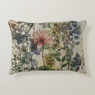 Wildflower print accent pillow