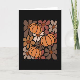 Wildflower Pumpkin Season Autumn Fall Leaves Thank Card