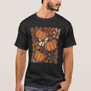 Wildflower Pumpkin Season Autumn Fall Leaves Thank T-Shirt