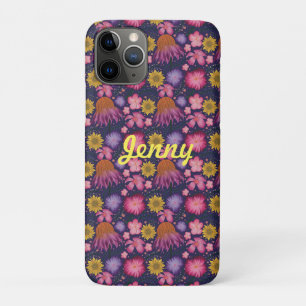 Wildflower Purple Floral Personalized iPhone 11 Pro Case