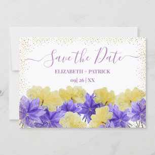 Wildflower purple rhapsody save the date invitation