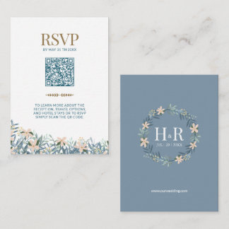 Wildflower QR Code Wedding RSVP Enclosure Card